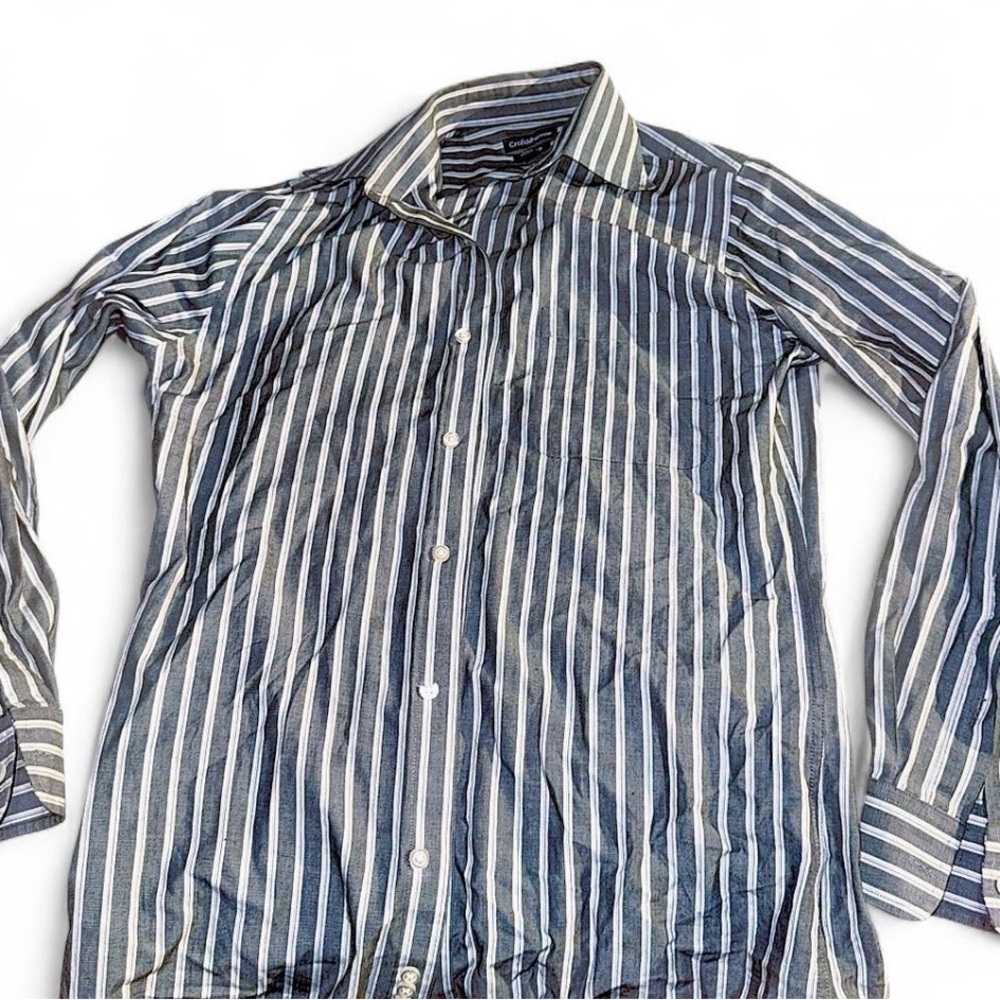 Croft & Barrow Navy and White Striped Shirt